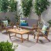 teak sofa set garden grey cushion goteborg