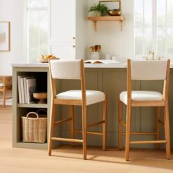 Teak Modern Bar stools solid Natural wood
