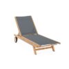 Teak sunbed outdoor Natural Fine sanded with Batyline