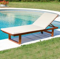 Teak sunbed garden outdoor brown stain wood