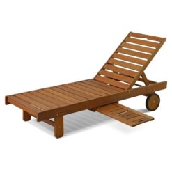 Teak sun Lounger outdoor Furniture brown stain Color