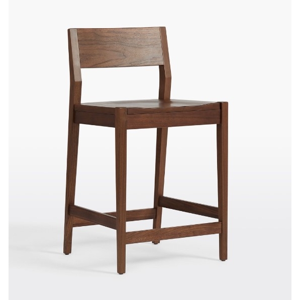 Teak Bar stools wooden seat Brown color