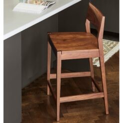 Teak Bar stools wooden seat Brown color