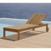 teak wood outdoor natural color sun lounger without cushion