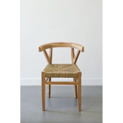 TEAK DINING CHAIR WITH ROPE SEAT NATURAL IN TEAK