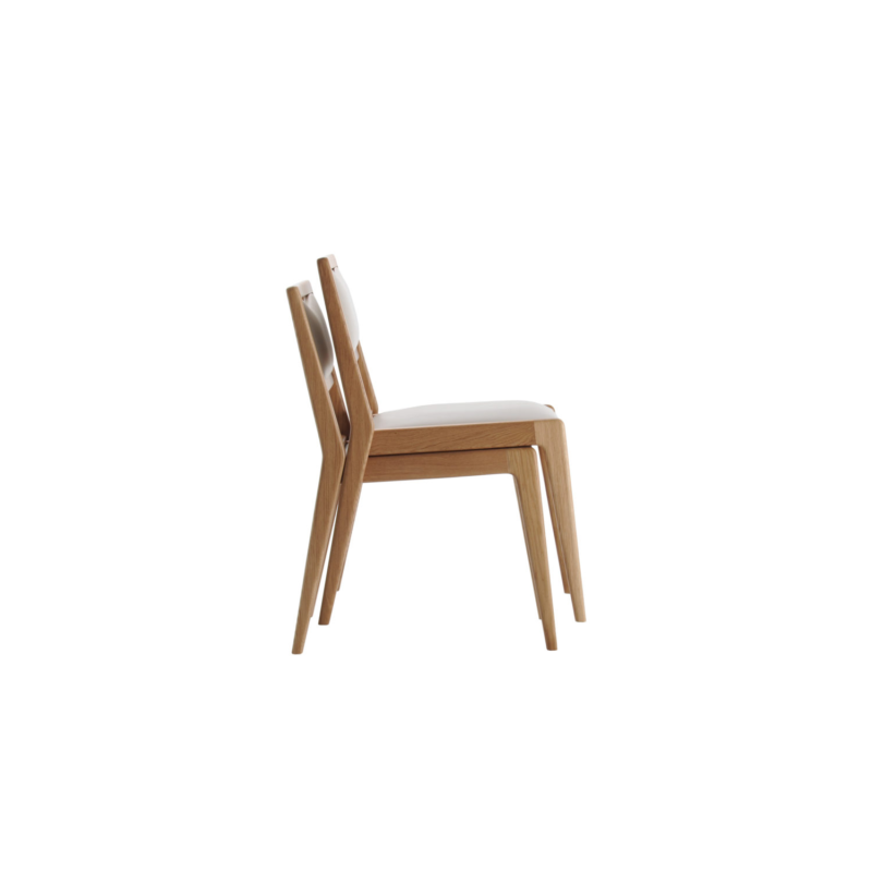 teak wood stacking dining chair with cushion
