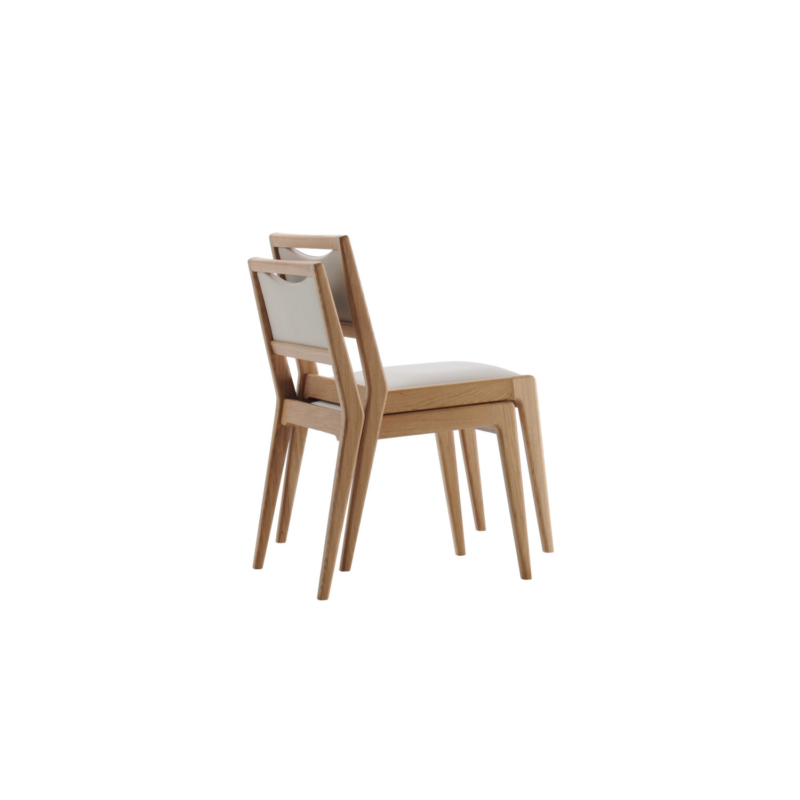 teak wood stacking dining chair with cushion