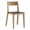 teak wood dining chair with leather seating