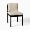 Teak dining chair black with cushion white