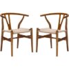 Hans J wegner wishbone chair brown stain color