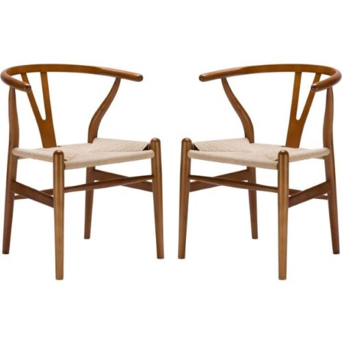Hans J wegner wishbone chair brown stain color