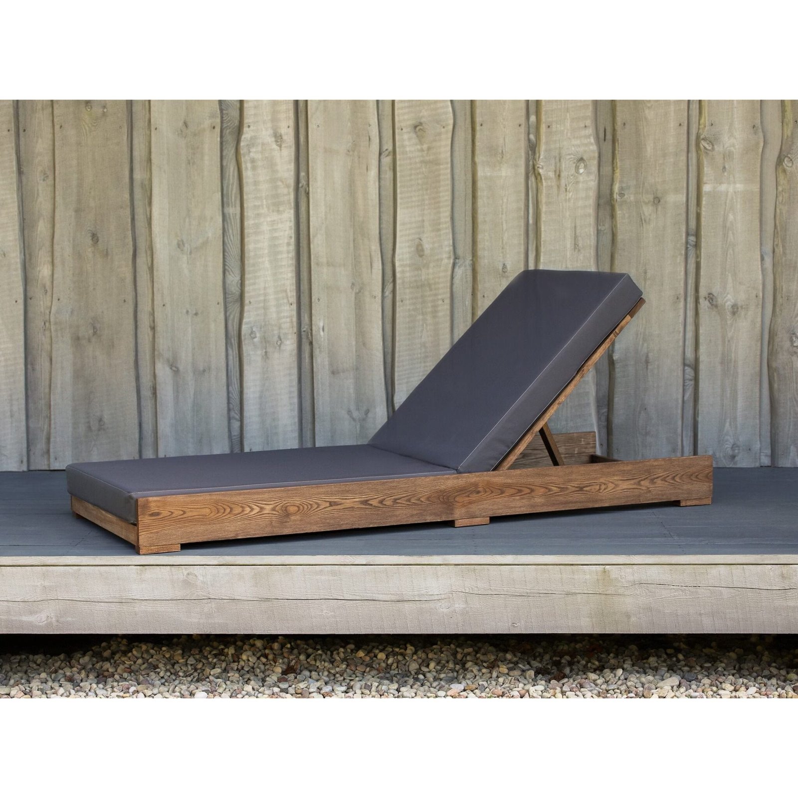 Bay view Teak Wood Sunbed Outdoor with Cushion - Aqma Furniture