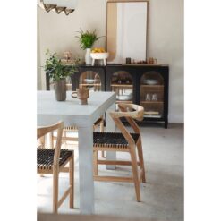 TEAK CHAIR NATURAL COLOR SUPERSANDED WITH PARACORD BLACK