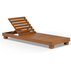 solid teak sun lounger natural color with white cushion stuttgart