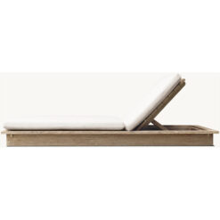 teak wood sun lounger rustic with cushion glasgow