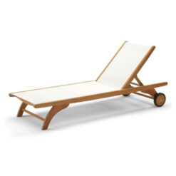 Teak sun Lounger outdoor White Batyline Corfu Island