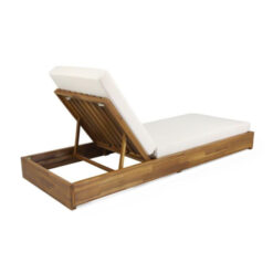 outdoor teak deep sun lounger natural color