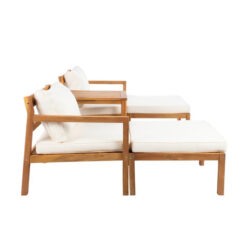 wooden teak patio sofa with footrest michigan