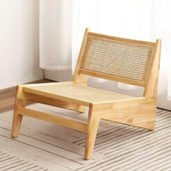 solid teak wood indoor accent chair with rattan