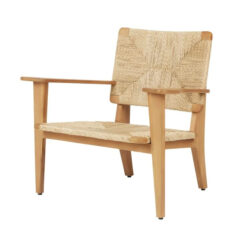 Wooden Arm Chair with Woven Rope Natural Color