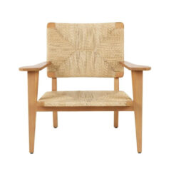 Wooden Arm Chai... Wooden Arm Chair with Woven Rope Natural Color