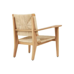 Wooden Arm Chair with Woven Rope Natural Color