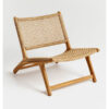 Teak Lounge Chair with Natural Loom Woven