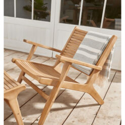 Teak Lounge Chair with Small Slat wood Natural