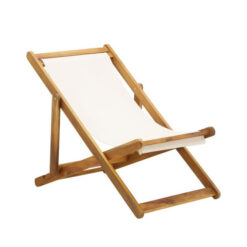TEAK FOLDING BEACH CHAIR NATURAL STAIN COLOR