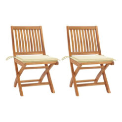 TEAK FOLDING GARDEN NATURAL STAIN COLOR WITH CUSHION