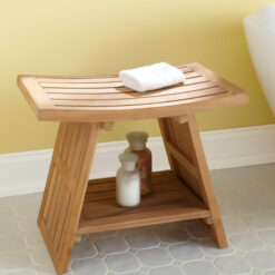 Teak Shower Stools Knock Down Bathroom Wood Furniture made In Indonesia