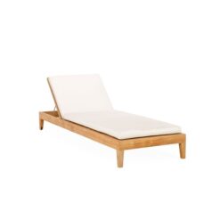 teak wooden sunbed clear water beach