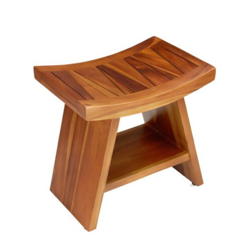 Resort Teak shower stools bench with slats for Bathroom
