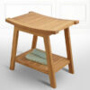 TEAK BATH STOOLS SHOWER WITH SHELVES