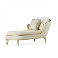 Wooden Teak Chaise Silver Painted Color Frame