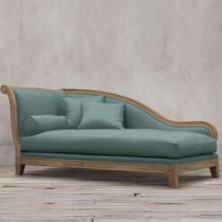 Solid Teak Wood Chaise Cushion Blue Turqoise