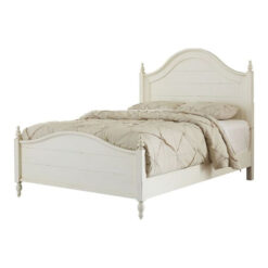 Classic Teak Wooden Beds White Color