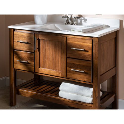 Teak Wooden Washtafle With 4 Drawers without Marble