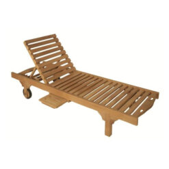 Wooden Teak Sun Lounger Natural Color Without Cushion