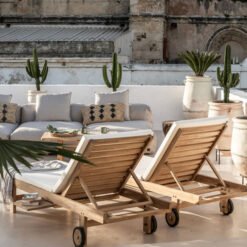 Wooden Teak Natural Color Sun Lounger