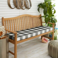 Teak Wooden Natural Color Bench Outdoor with Cushion