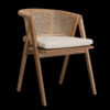 Solid Dining Chair with White Cushion