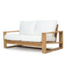 Teak Wooden Modern Sofa 2 seater with White Cushion