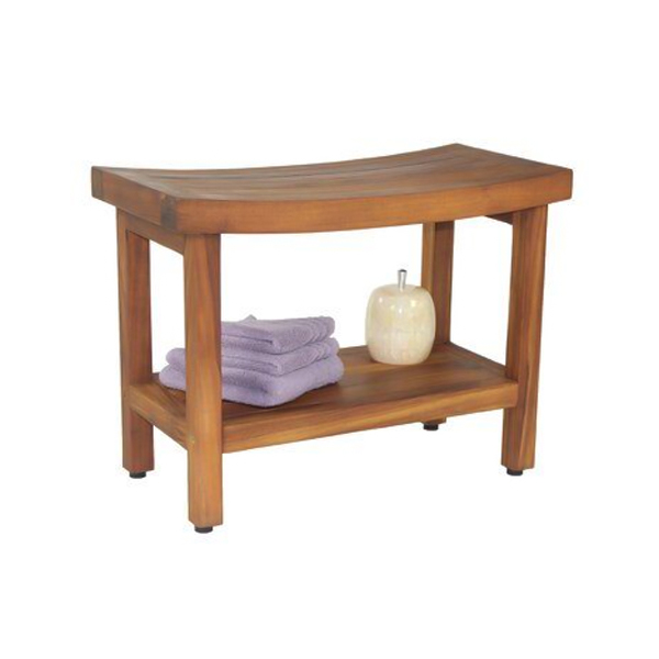 Wooden Teak Shower Bench Dark Brown Color Wooden Teak Shower Bench Dark Brown Color