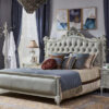 Wooden Bed Classic Style with Tufted Headboard Wooden Bed Classic Style with Tufted Headboard