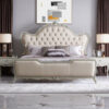 Solid Wood Bed French Style White Color