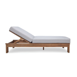 Outdoor Teak Wooden Sun Lounger Fine Sanded