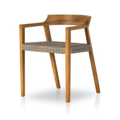 Teak Dining Chair with Rattan Synthetic Seater