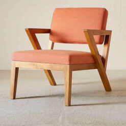 Patio Chairs Made of Teak Wood with Brown Upholstery