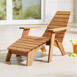 Wooden Teak Lounger Chair Natural Color